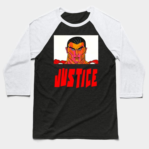 Hero Justice Baseball T-Shirt by DMcK Designs